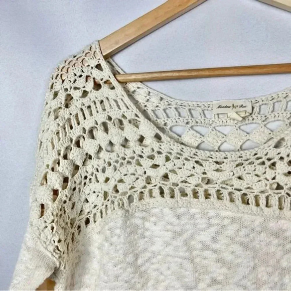 Anthropologie Meadow Rue Kellon Crochet Knit Pullover Sweater M - Picture 4 of 4